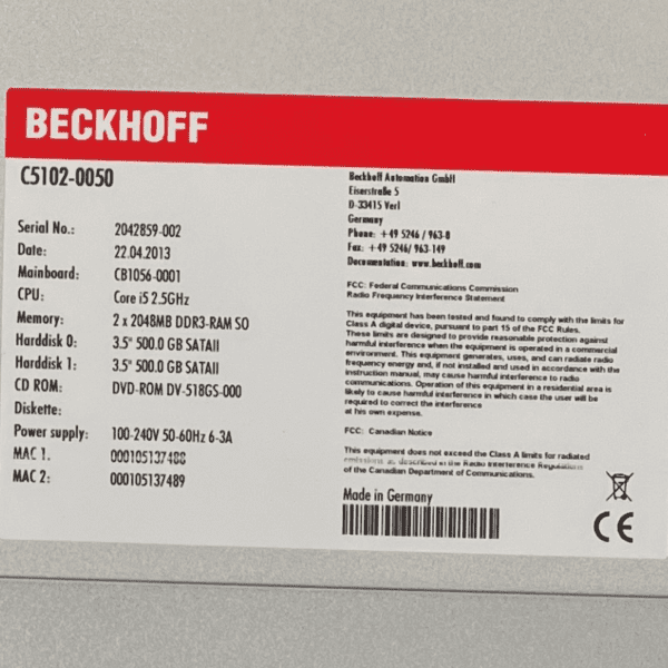 Beckhoff C5102-0050