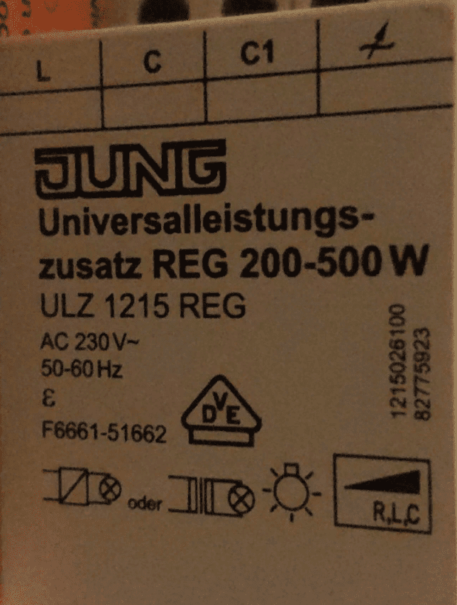 Jung 1215 REG усилитель диммера Jung 1215 REG усилитель диммера