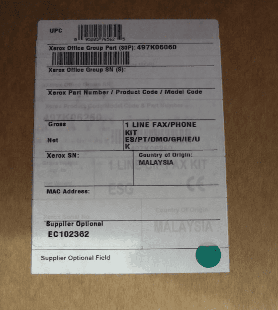 Опция факса Xerox 497K06060 Опция факса Xerox 497K06060